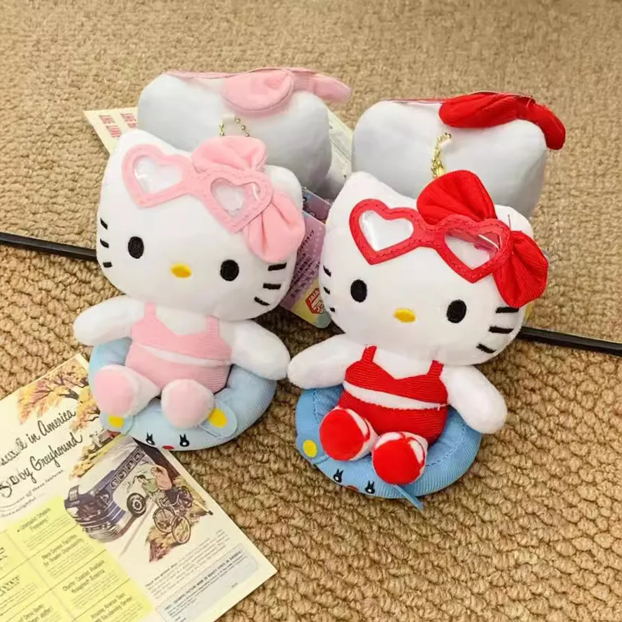 

Милые экшн-фигурки Sanrio HelloKitty, летнее плавательное кольцо, брелок, сумка, украшенная мультяшной сумкой, подвеска, плюшевая кукла, детский подарок