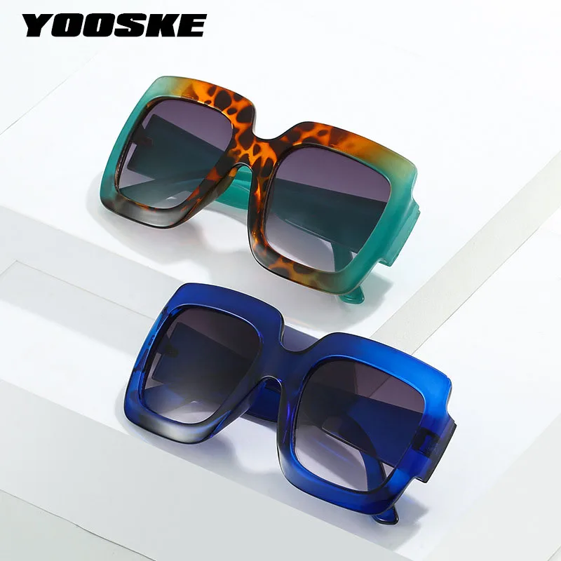 

Солнцезащитные очки YOOSKE с плоским верхом для мужчин и женщин, брендовые дизайнерские квадратные затемненные градиентные солнечные очки, крутые цельнокроеные зеркальные UV400