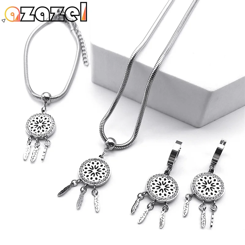 Комплект из колье, серёг и браслета, из нержавеющей стали