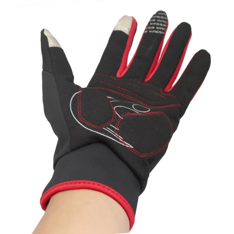KINGSIR Winter Warm Bike Racing Gloves Full Finger Men MTB Cycling Gloves Suit for 8 Degrees Ciclismo M/L/XL/XXL 5