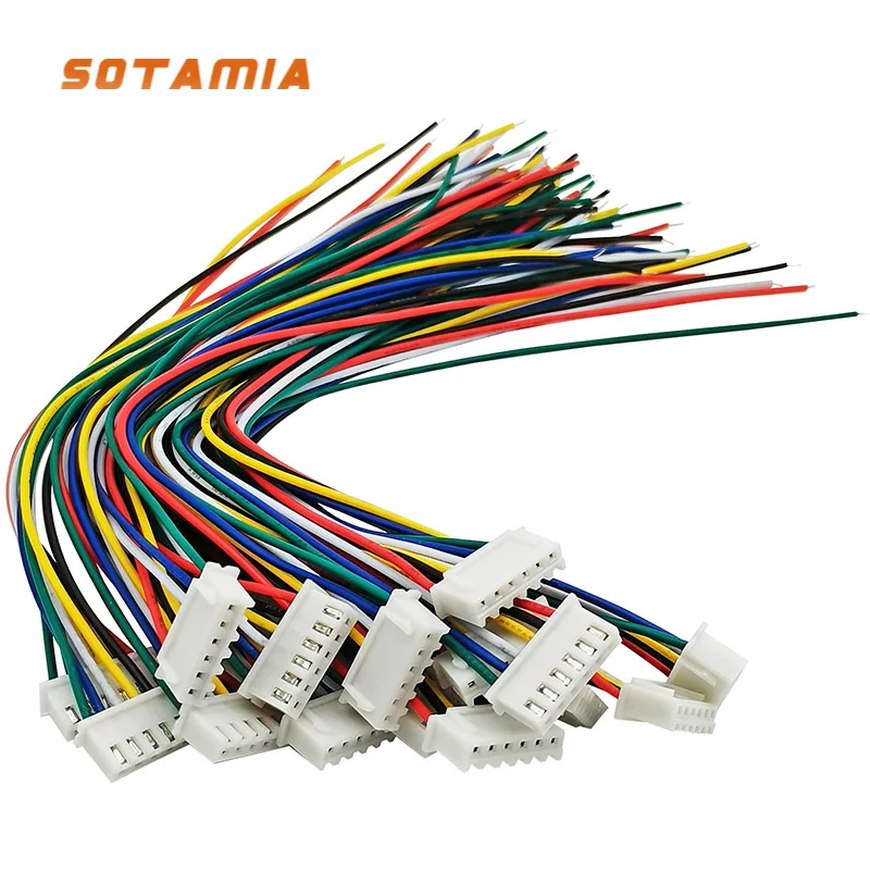 SOTAMIA 10Pcs XH2.54mm 6P Cable Connectors Wire DIY Home Theater Sound Speaker Amplifier XH2.54-6P Tinned Electronic Cable