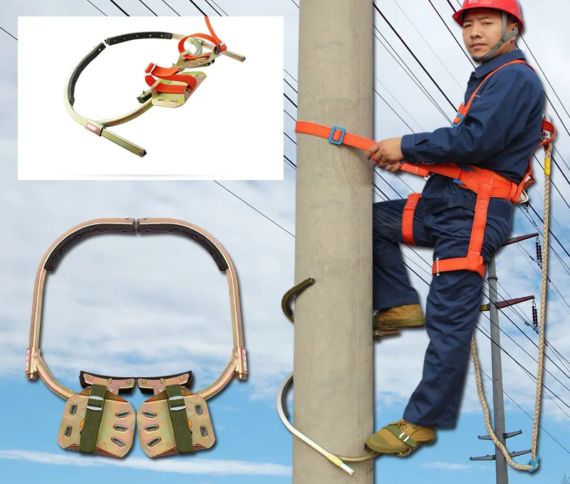 ไฟฟ้าเตารีดซีเมนต์หนาประเภท Movable รองเท้าปีนเขา10เมตร Electrical Pole  ความปลอดภัย Climbing - AliExpress