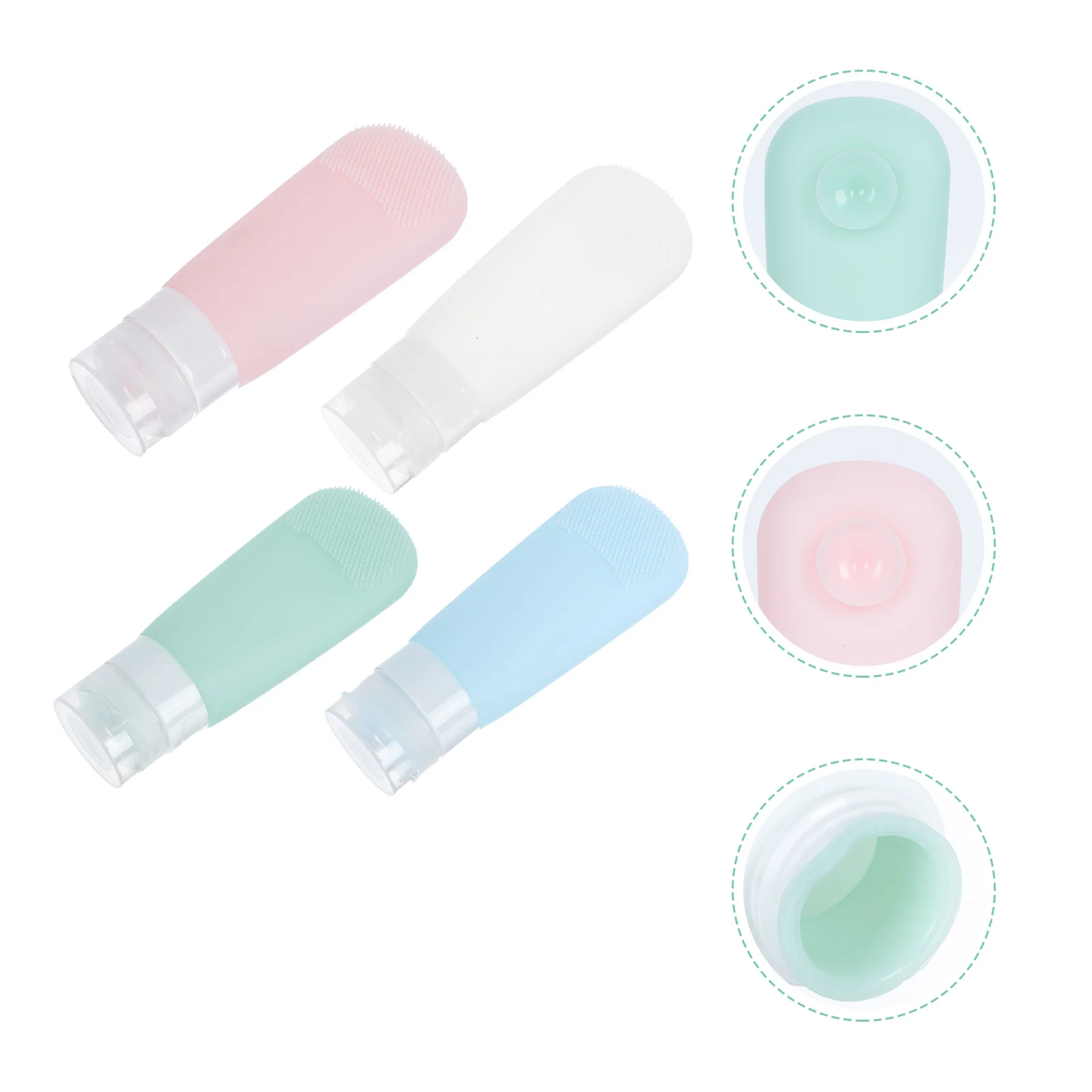 

Travel Sub Bottle Lotion Shampoo Dispenser Hairbrush Sucker Bottle Silicone Plastic Toiletry Refillable Bottles