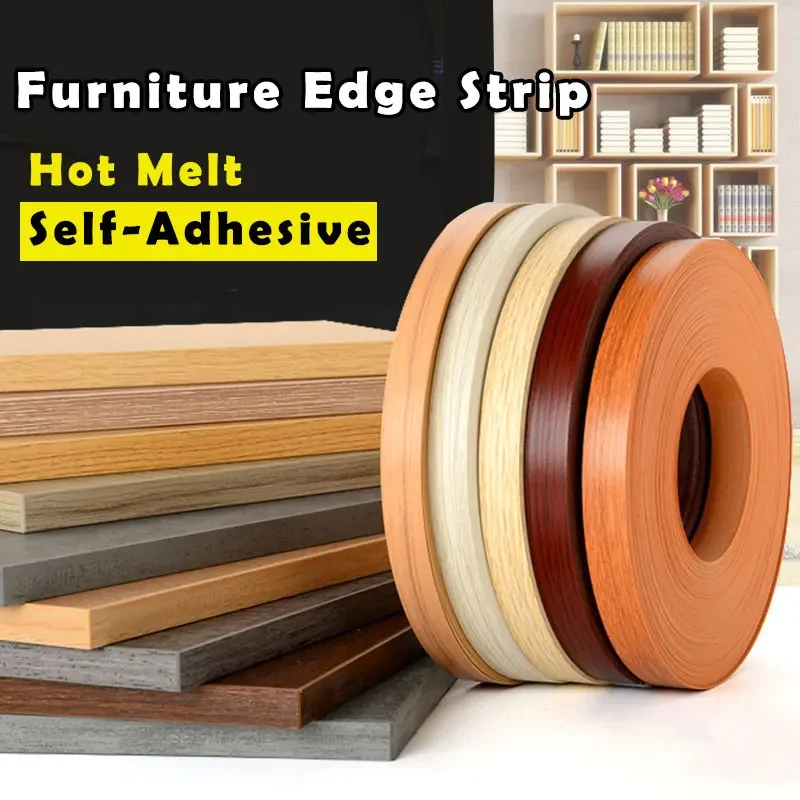 

High Quality 10m Home Gap Saver Hot Melt Furniture Edge Strip Protector Tape Veneer Sheets Adhesive Wood Surface Edging Decor