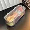 Multifunctional Cosmetic Egg Holder Box with Dustproof Lid - Makeup Brush Lipstick Organizer for Vanity Desk 6