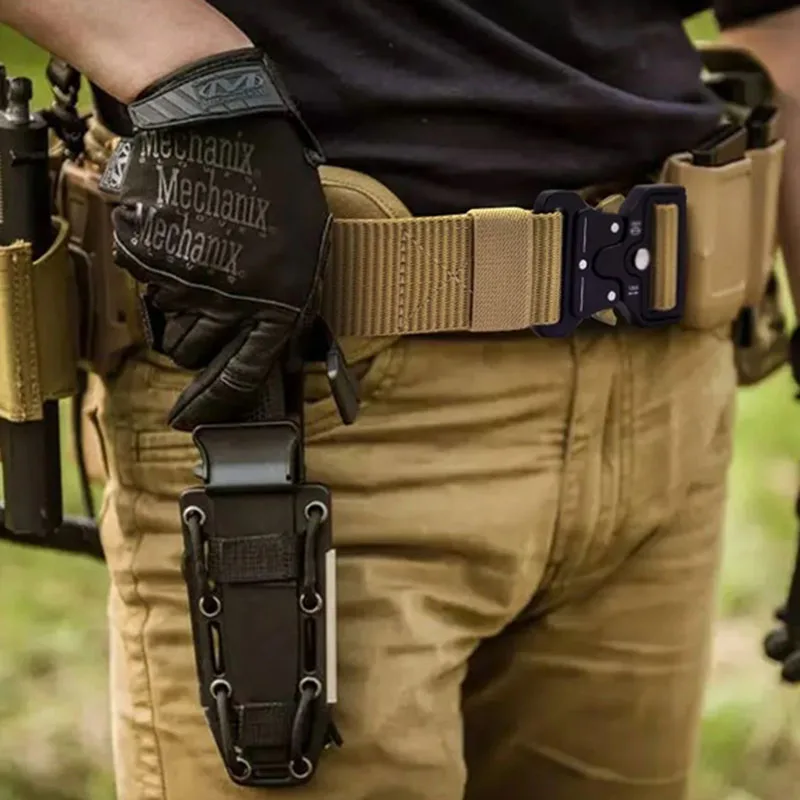 Men's Tactical Canvas Belt with Alloy Buckle