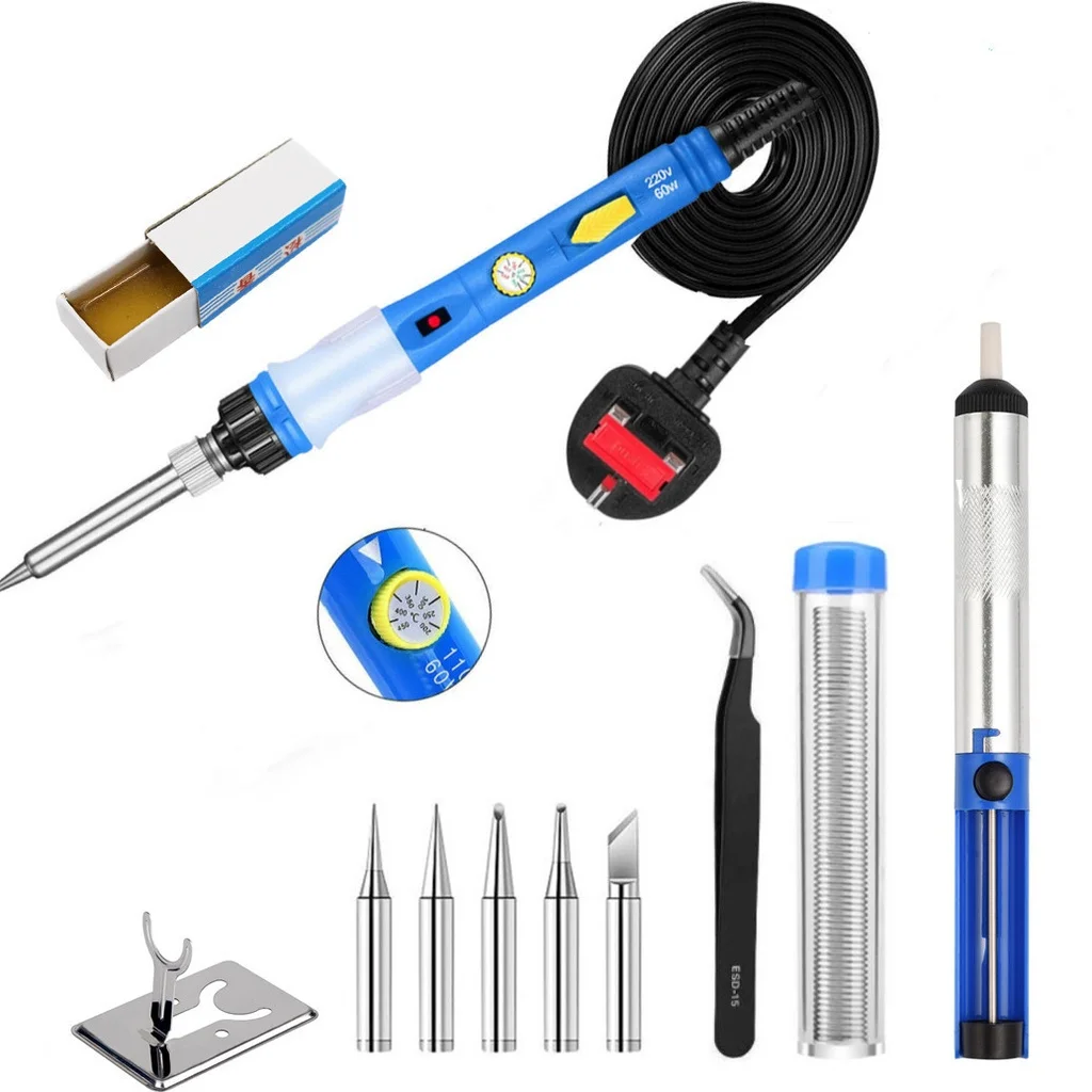 2022 New 60W 220V Soldering Iron Kit, Solder with Adjustable Temperature and Fast Heating Ceramic Thermostatic Design