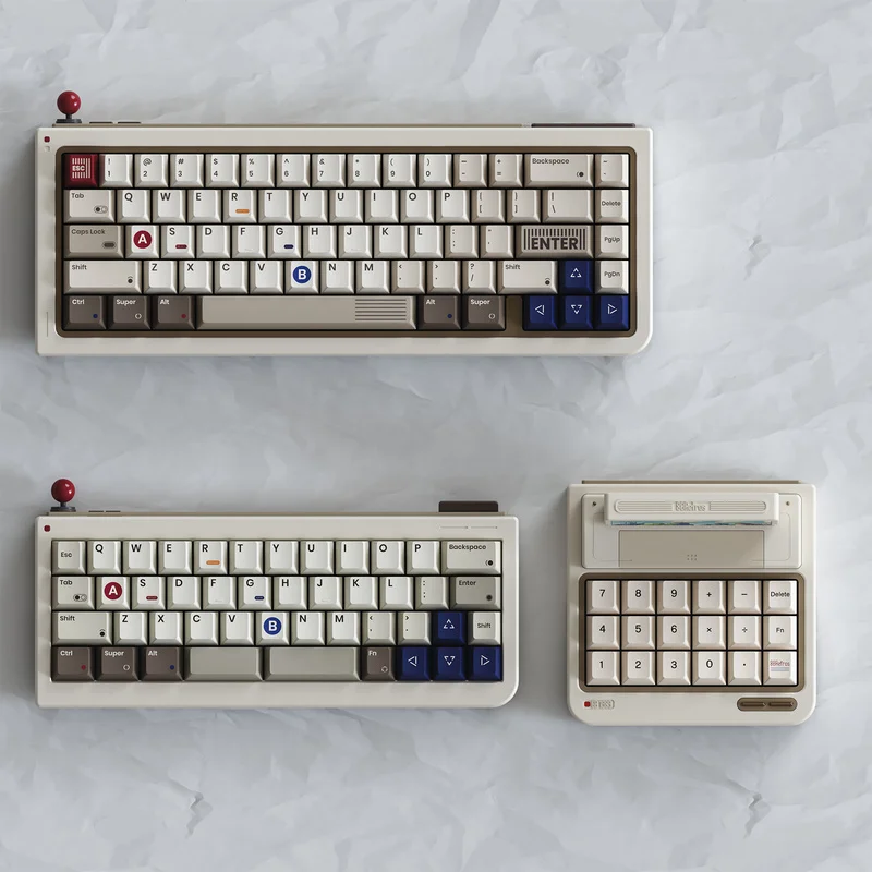 80Retros GB PAD 레트로 미니 키보드 FC GB 스타일 키 캡 CNC 알루미늄 BT 2.4G 무선 지원 QMK 맞춤형 스위치 핫 스왑 가능