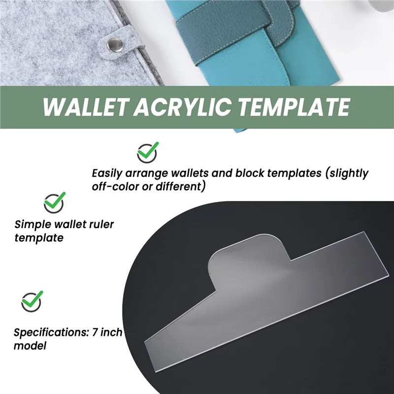 Acrylic Template for Crafting Leather Wallets and Bags