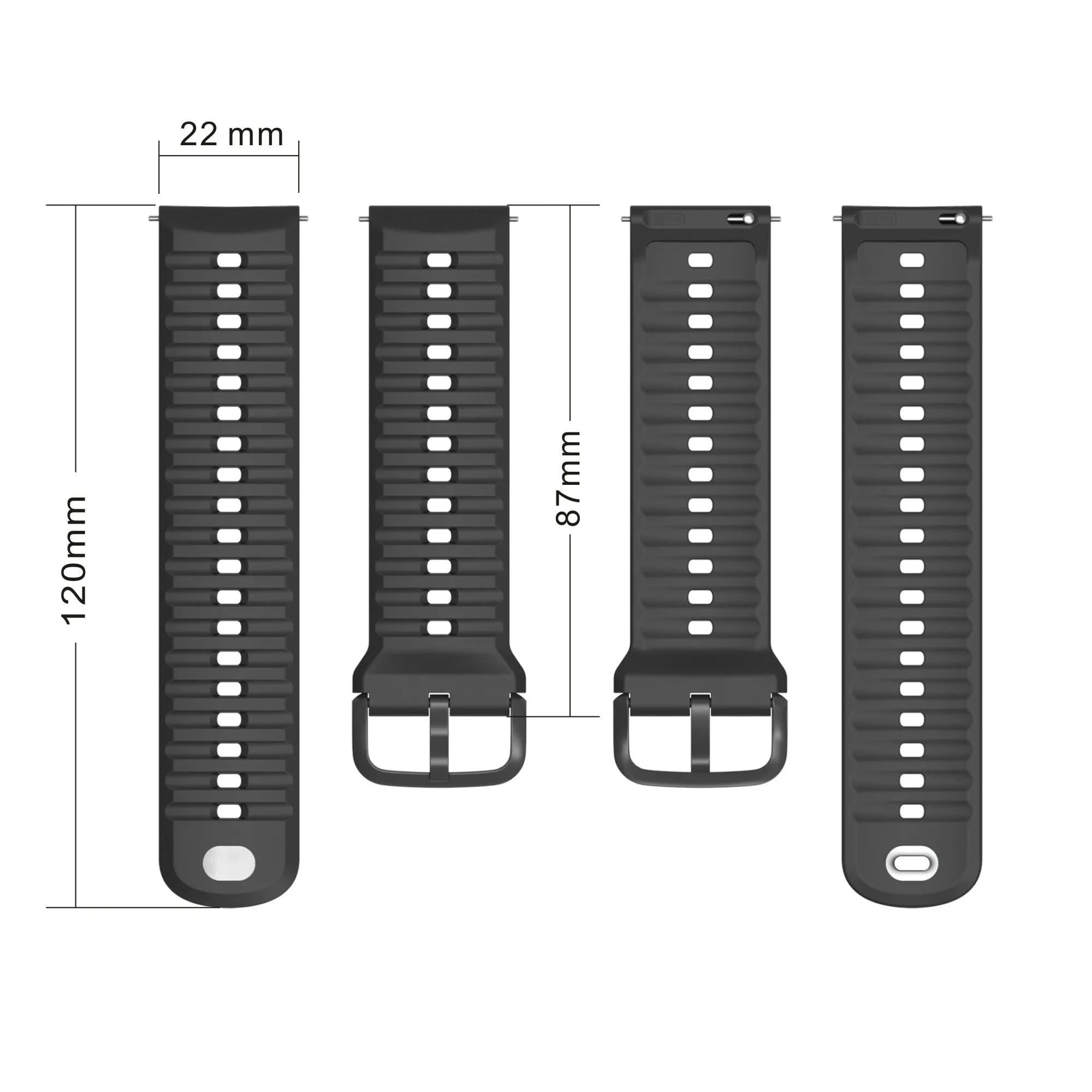 Silicone Strap Watch Band with Protective Cases - Sport Bracelet & Cover