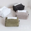 Drop Shipping Modern Simple Velvet Jacquard Tissue Box-like Home and Office Tissue Set Napkin Holder Caja De Pañuelos 5