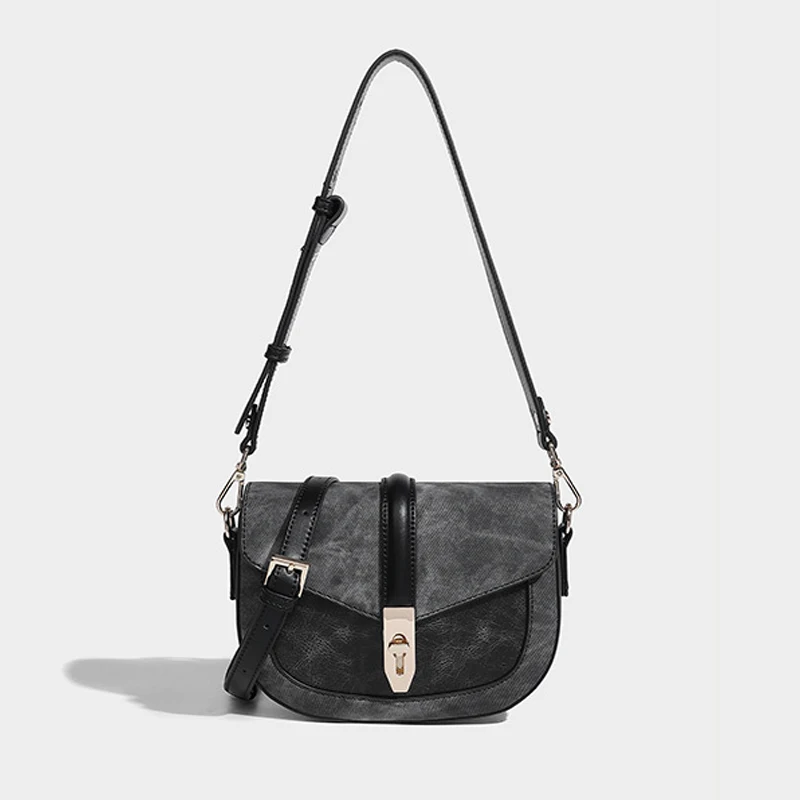 thumbnail image 1 of Bolsos de mujer 2024 Tu bolso bandolera de un solo hombro con hebilla de bloqueo de alta calidad retro versátil de Año Nuevo, 1 of 5