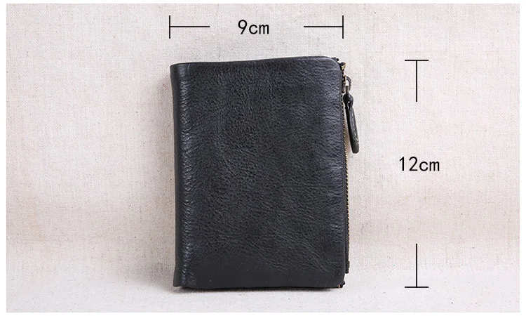 PNDME mode einfache designer handgemachte echtes leder männer frauen kurze brieftasche lässig luxus kuh leder ID kartenhalter geldbörse – Detail 1