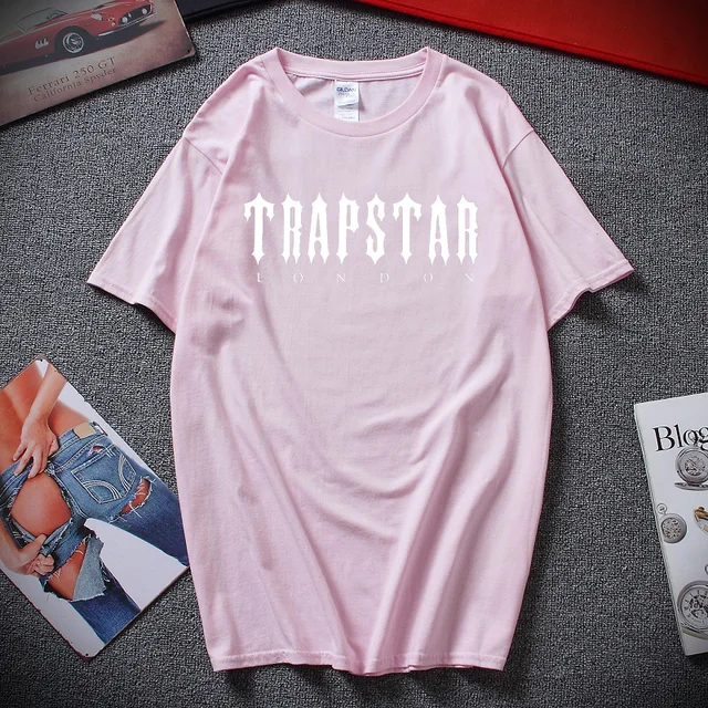 Limited New Trapstar London Men's Clothing T-Shirt XS-2XL Men Woman fashion t-shirt men cotton brand teeshirt Pink