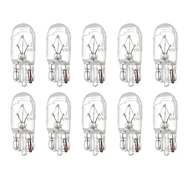 10 X Signal Lamp Glass T10 W5W 501 194 12V 5W/3W W2.1x9.5d Single Filament Car Bulb Auto Light 2