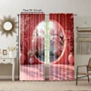 2 pcs, versatile polyester transparent curtains for home decoration Maple Landscape for use in bedrooms and living rooms 3
