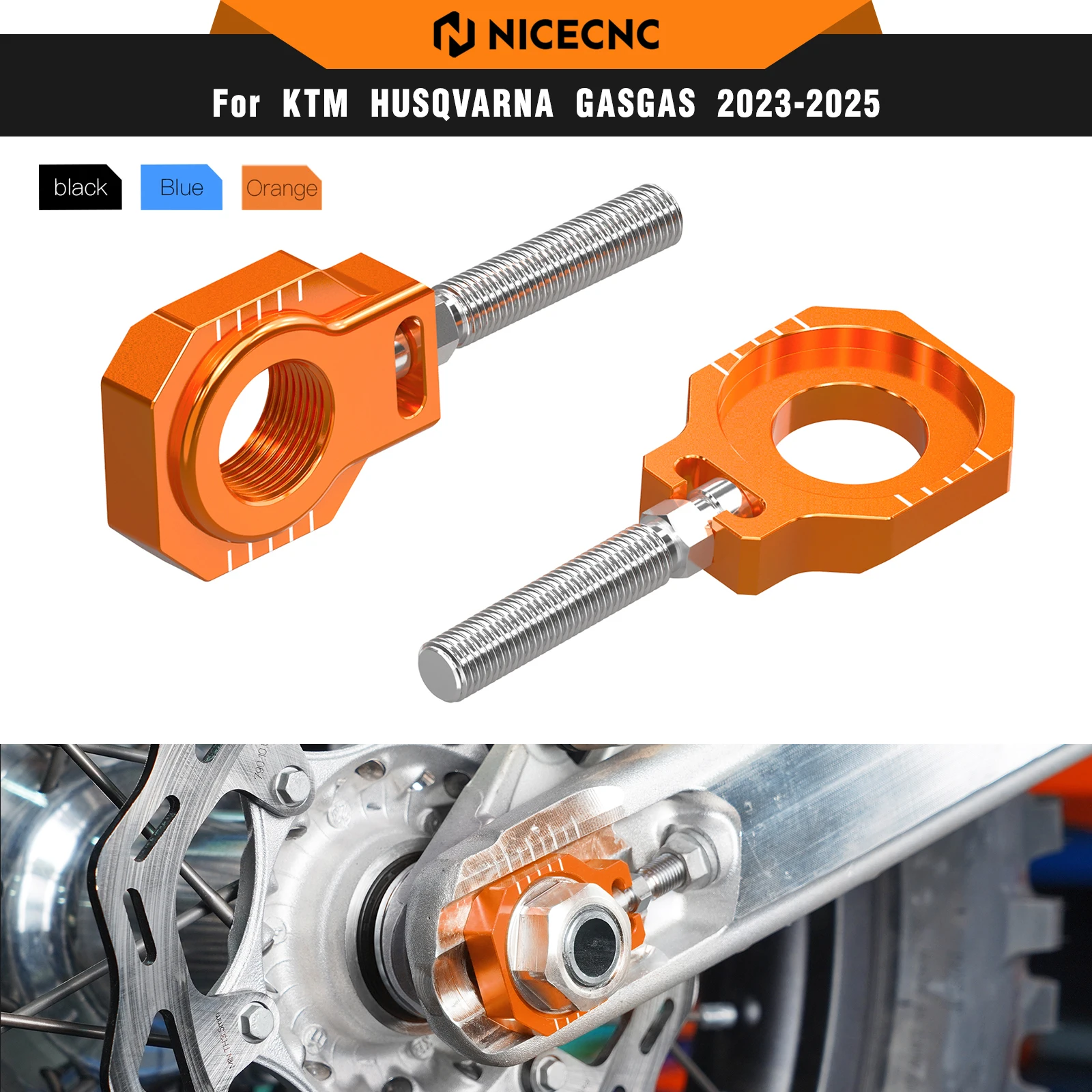 NICECNC para KTM EXC 300 2024 22mm ajustador de cadena de bloque de eje ...