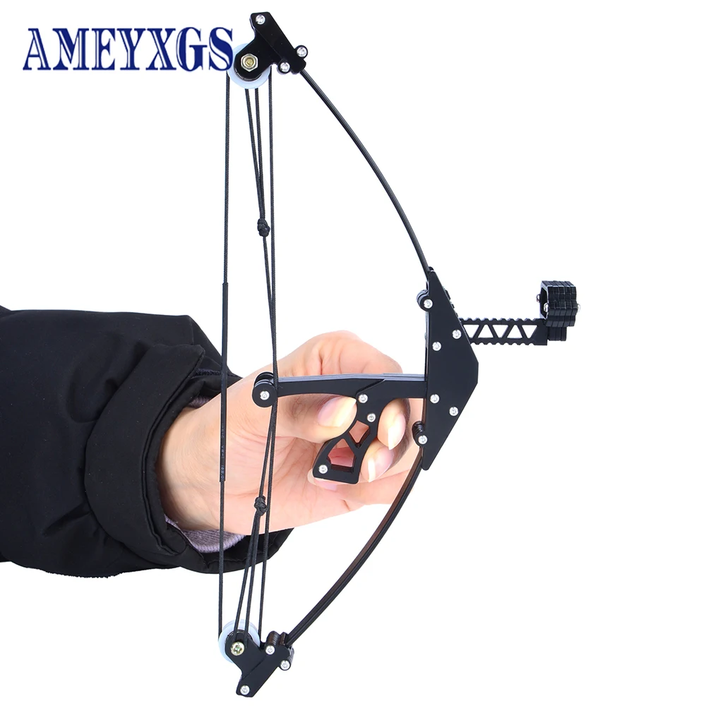 

Mini Compound Bow Boy Short Axis Triangle Pulley Bow Archery Engineering Carbon Plastic Grip Outdoor Sports Arrow Shooting
