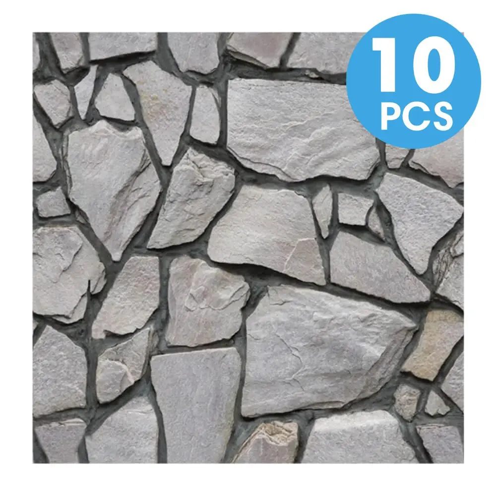 10/20 piezas, paneles de pared 3D de piedra sintética para pelar y pegar, pegatinas de pared impermeables de PVC, cocina, decoración de pared de baño, contra salpicaduras