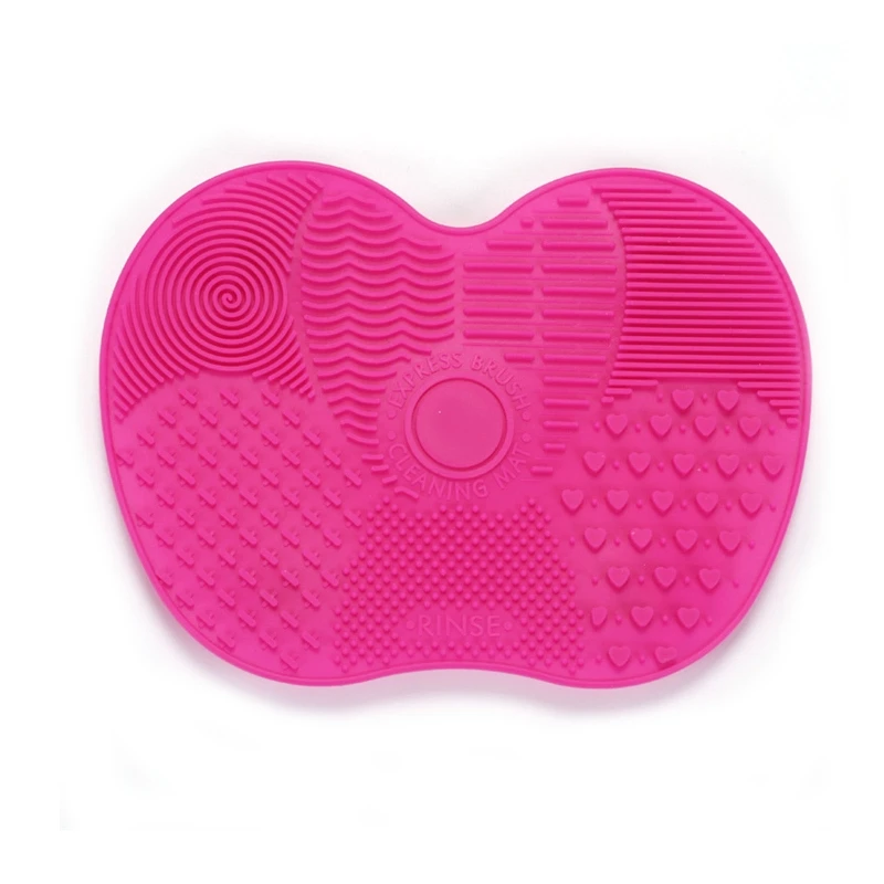 Multi-purpose Makeup Brush Cleaner Silicone Cleaning Pad with Suction Cup Portable Cleaning Mat Multiple Rugged Patterns
