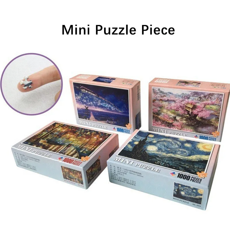 Mini Jigsaw Puzzle 1000 Pieces for Adults Kid Van Gogh Portrait Toy Family Game Famous World Oil Painting Home Decoration 2