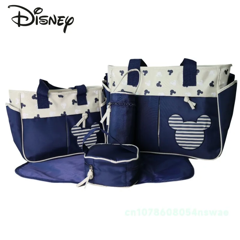 Disney Mickey's New Diaper Bag Handbag Luxury Brand Cartoon Fashion Baby Bag 5-piece High Capacity Baby Diaper High Quality Diaper Bag