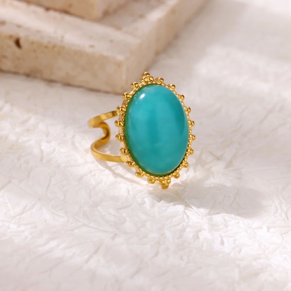 Pearl Oval Rings Women Jewelry Gift