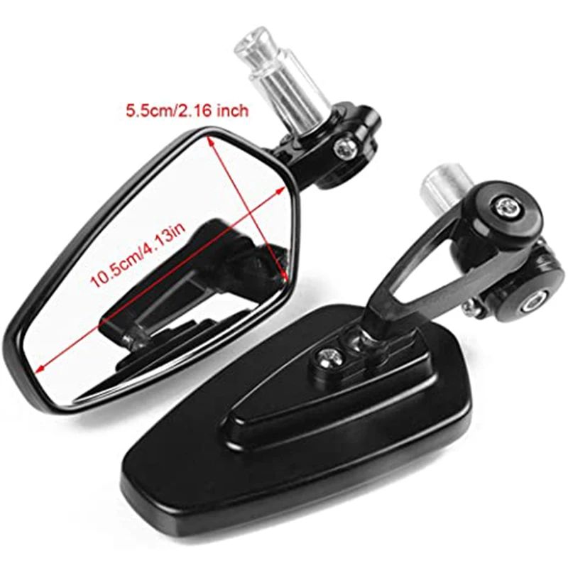 Rétroviseurs D'extrémité De Guidon Moto - Lot De 2, Universels 7/8" (22mm) - Verre HD Réglable 360°, Couleurs Noir/bleu/or/rouge - 4