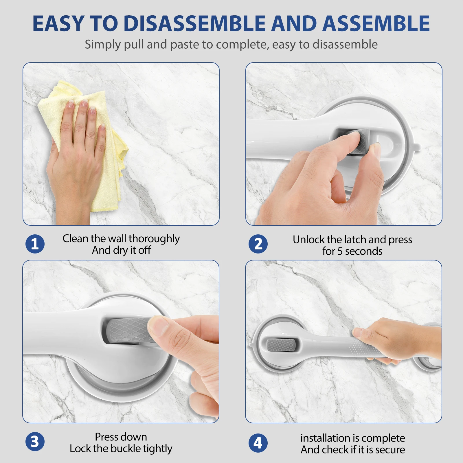 2Pcs Shower Grab Handle For Bathroom Safety