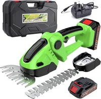 2-in-1,24V Battery Operated Shrubbery Trimmer Handheld Electric Grass Trimmer with 2 Rechargeable Batteries and Charger (Green) 1