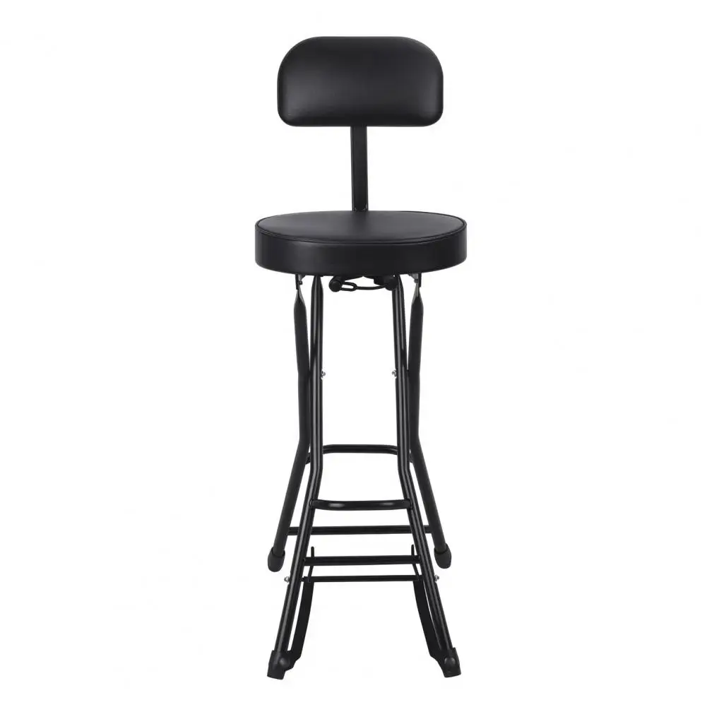 Guitar Stool with Padded Cushion Heavy-Duty Ergonomic Backrest Folding Chair with Guitar Stand Adult Portable Folding Stool