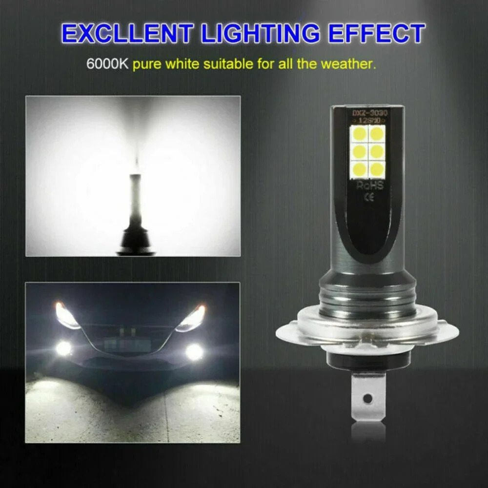 안개등 헤드라이트, 6000K 알루미늄 전구 변환 H4 하이 로우 빔 키트, LED 교체 방수, 1500W, 2 개
