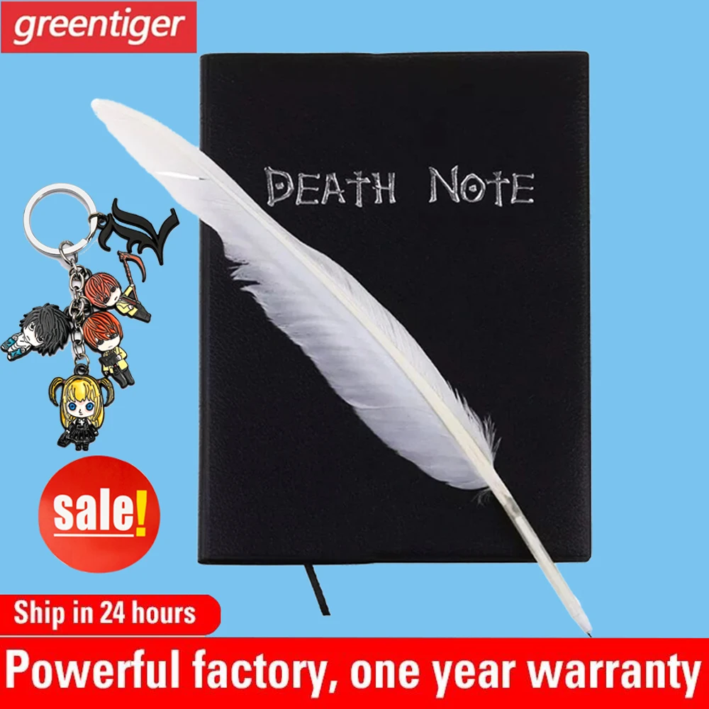 Блокнот А5 в стиле аниме Death Note набор с перьями для записей книга искусственным