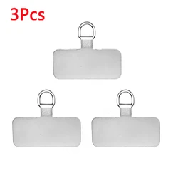 Universal Ultra - Thin Metal Phone Lanyard Gasket Patch - Durable Strap and Cord Holder (3pcs Silver)