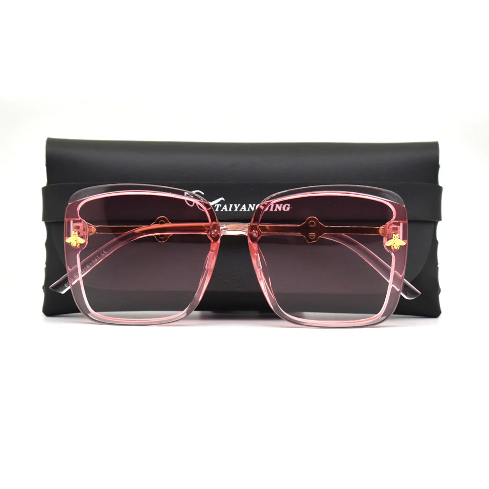 Luxury Square Designer Bee Sunglasses - Fashion Mirror Gradient Retro Eyewear UV400