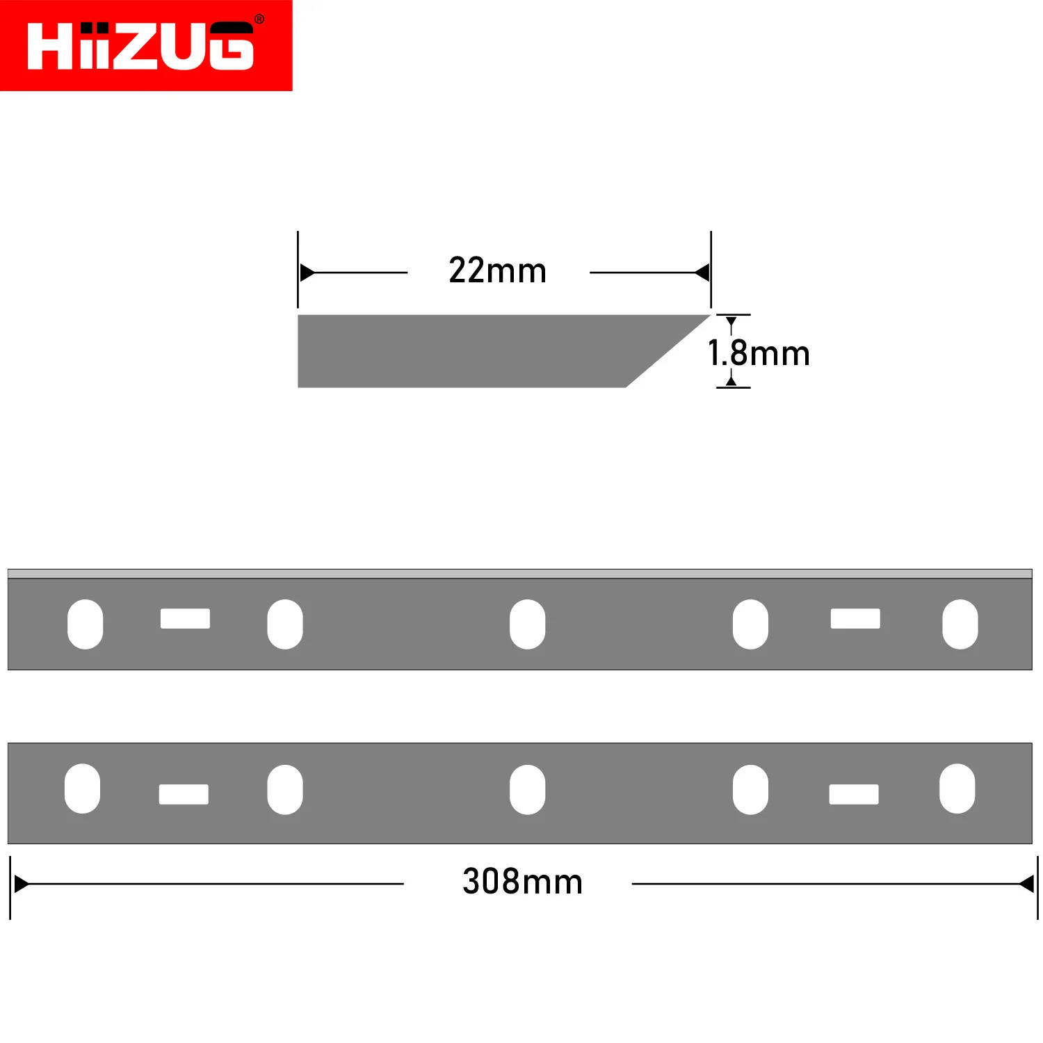 12 Inch 308mm Planer Blades for HAIS MBY12 Surface Thicknesser Planer Cutter Head HSS Set of 2 Pieces