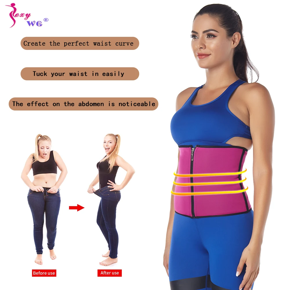 SEXYWG Sweat Belt for Women Waist Trainer Weight Loss Waist Cincher Trimmer Neoprene Girdles Slimming Band Body Shaper Fitness