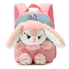 Plush 3D Rabbit Backpack for Boys Girls Kids Children SchoolBag Cute Bow Tie Cartoon School Bags Kindergarten Preschool Baby Bag 1