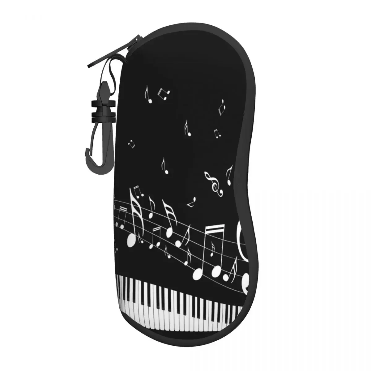 Eyewear Case Sunglasses Soft Case Abstract Piano Keys Musical Notes Glasses Box Zipper Eyeglass Protector