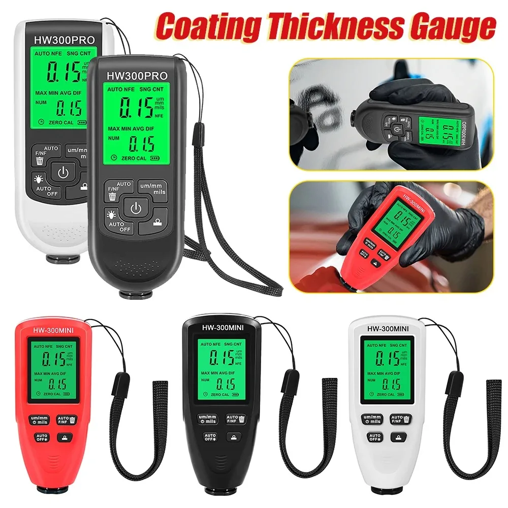 Car Paint Coating Thickness Gauge Tester Meter 0-2000um Fe & NFe probe