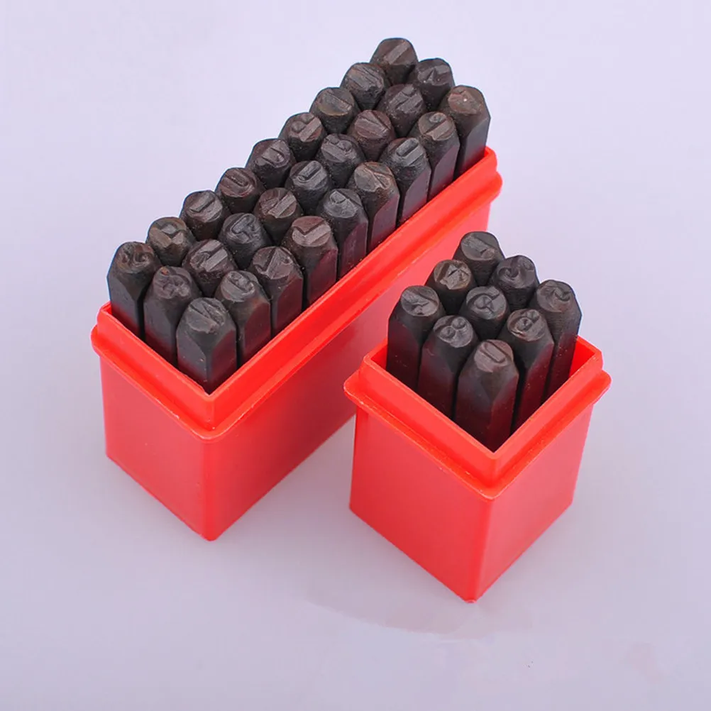 36개 4mm 문자 숫자 펀치 세트 탄소강 레터 스탬프 도구 공예 스탬퍼 DIY 쥬얼리 제작 각인용