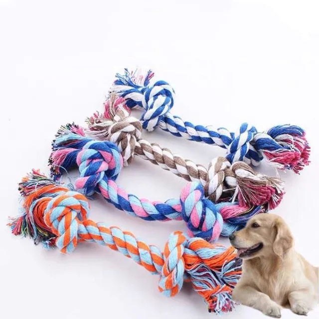 Dog Toy Pet Molar Bite-resistant Cotton Rope Knot for Small Dog Puppy Relieving Stuffy Cleaning Teeth Pet Chew Toys 5