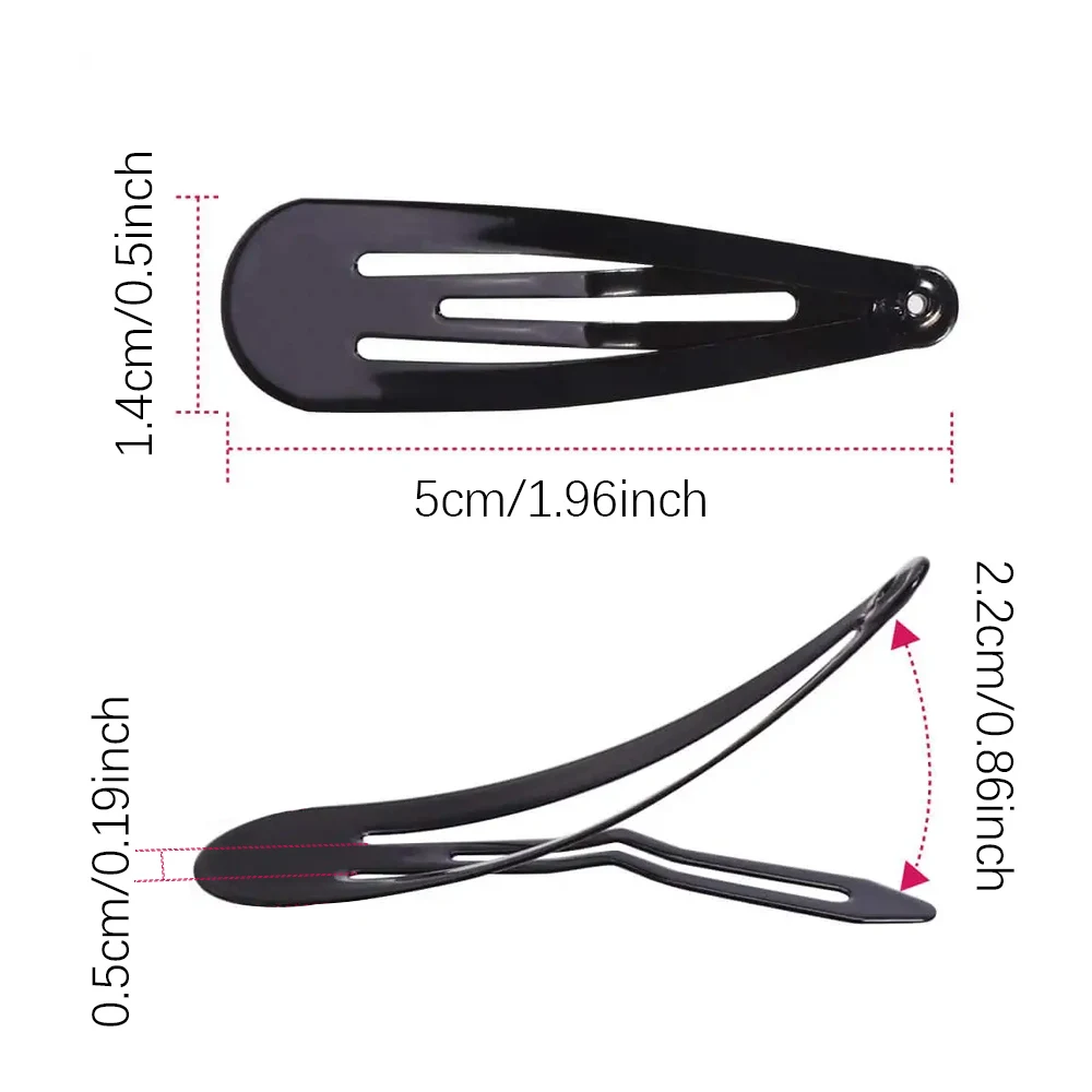 Hair Clips 12Pcs/Set Black Metal BB Clips for Woman Hair Styling