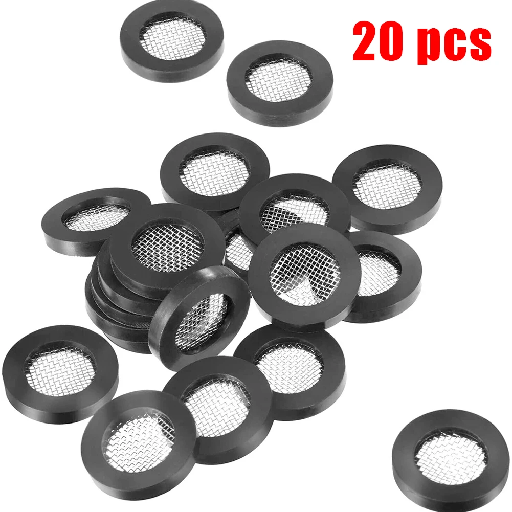 20PCS Hose Rubber Ring Washer Seal O Ring Hose Gasket Filter Net For Shower Head Tube Stainless Steel Home Improvement Parts