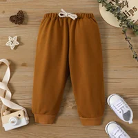 PatPat Baby Boy/Girl Solid Elasticized Waist Sweatpants Joggers Pants Soft and Comfortable Perfect for Outings and Daily Wear 3