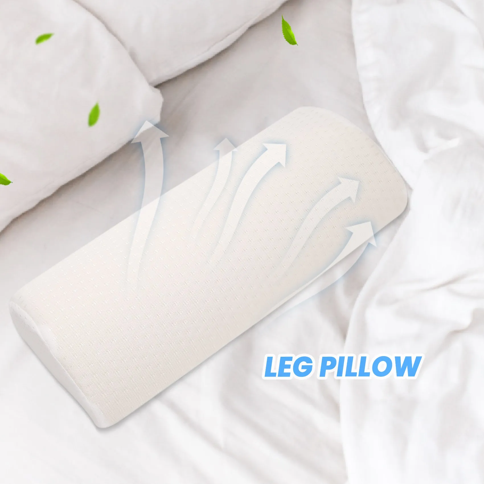 2 Pack Large Half Moon Bolster Pillow for Legs, Knees, Lower Back
