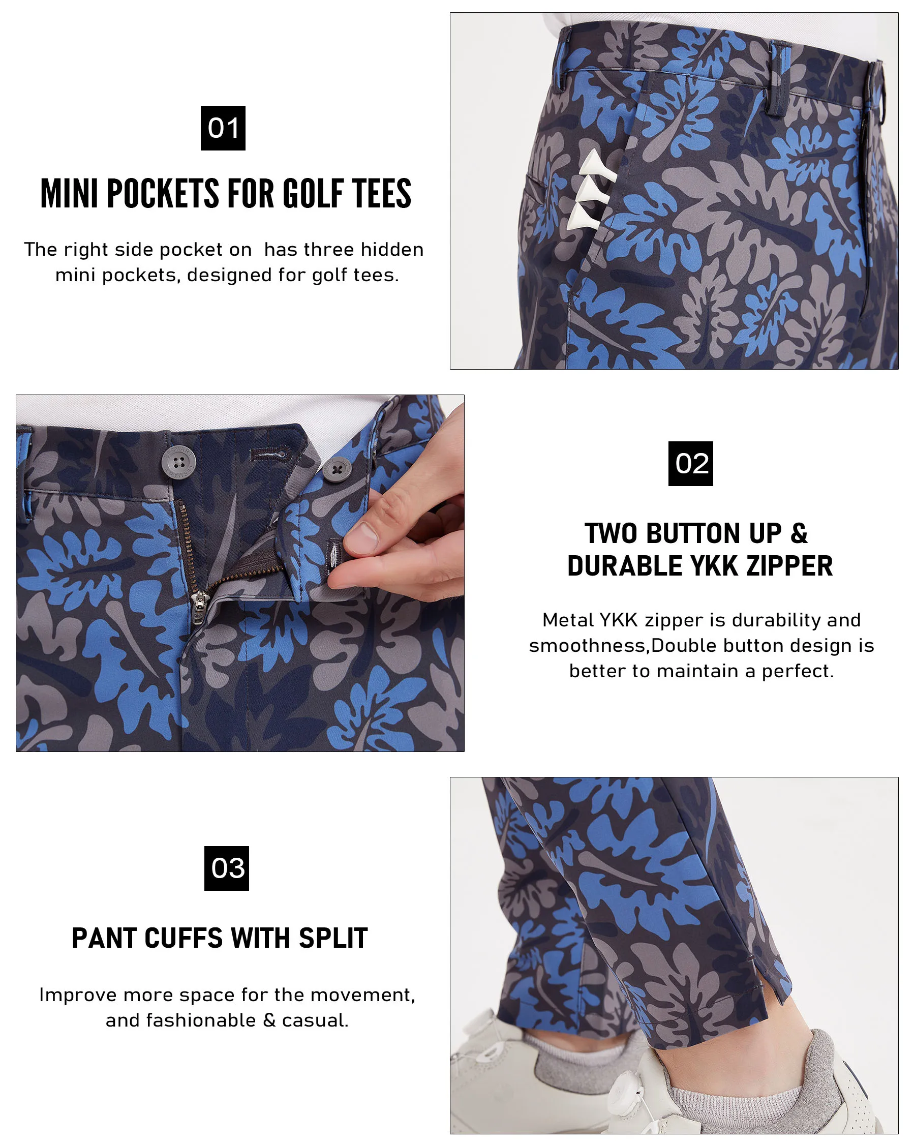 Men's Solid Personalized Elastic Casual Y2K Golf Pants Sweatpants Golf Wear