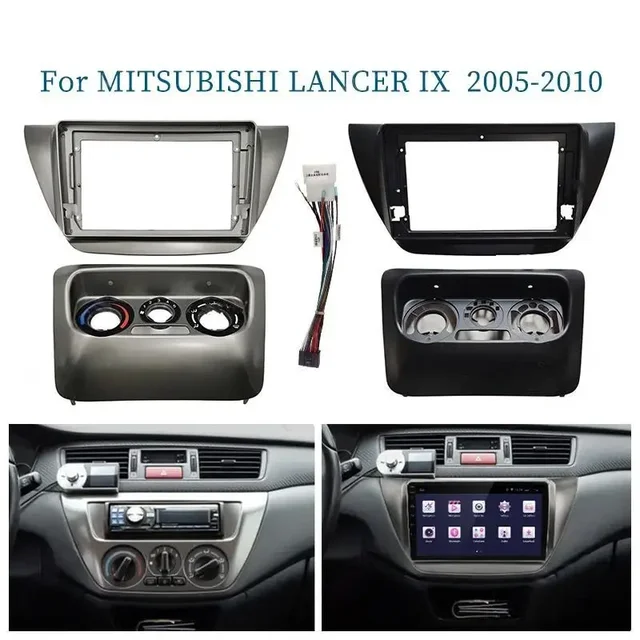 マイク付きカーラジオおよびDVDパネル,取り付けアダプター付きキット,9インチ,コンソールフレーム,および三菱車用ベゼルサーックス2005-2010  - AliExpress に適合する ランサー IX 2006 ラジオフェイシア ダブルDIN DVDプレーヤー ステレオパネルトリム 取り付けキット プレー