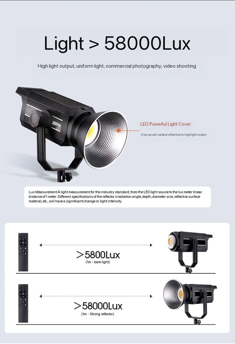 LATZZ 500W LED Video Light Bi-color 300w 400w Continuous Output COB Photography Light APP Control Studio Lamp for Live Streaming 4