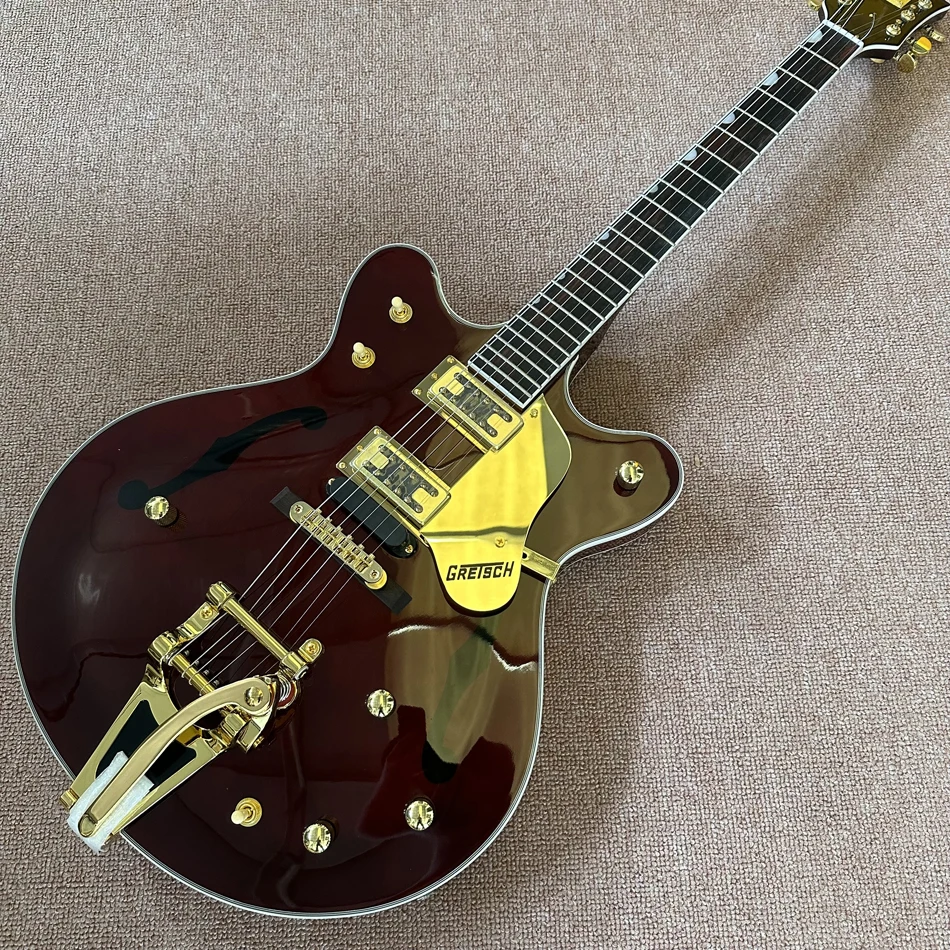 

Custom Shop, Made in China, Hollow Body Jazz ES-335 High Quality Electric Guitar,Bigsby Tremolo System,Gold Hardware, free deliv